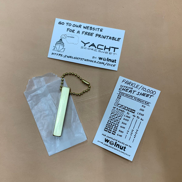 New! Farkle Scoring Card Now Included with Every Travel Dice - Walnut for Free Printable 10000 Dice Game Score Sheet