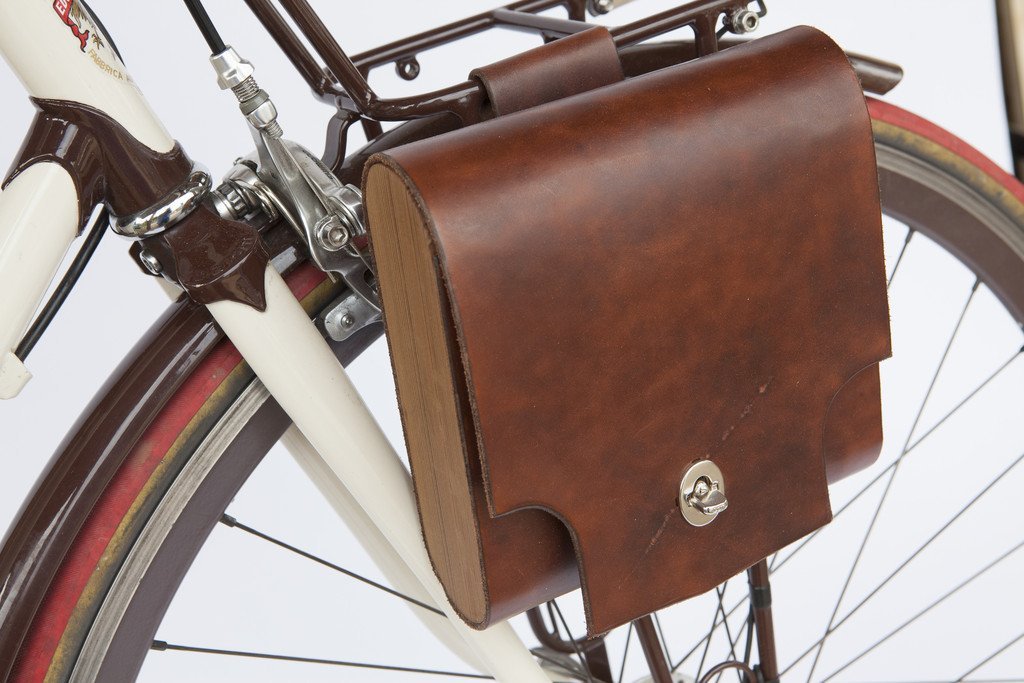 Walnut Studiolo Bicycle Accessories Bicycle Leather Pannier Bag - The &quot;Pocket Pannier&quot; Dark Brown / Single