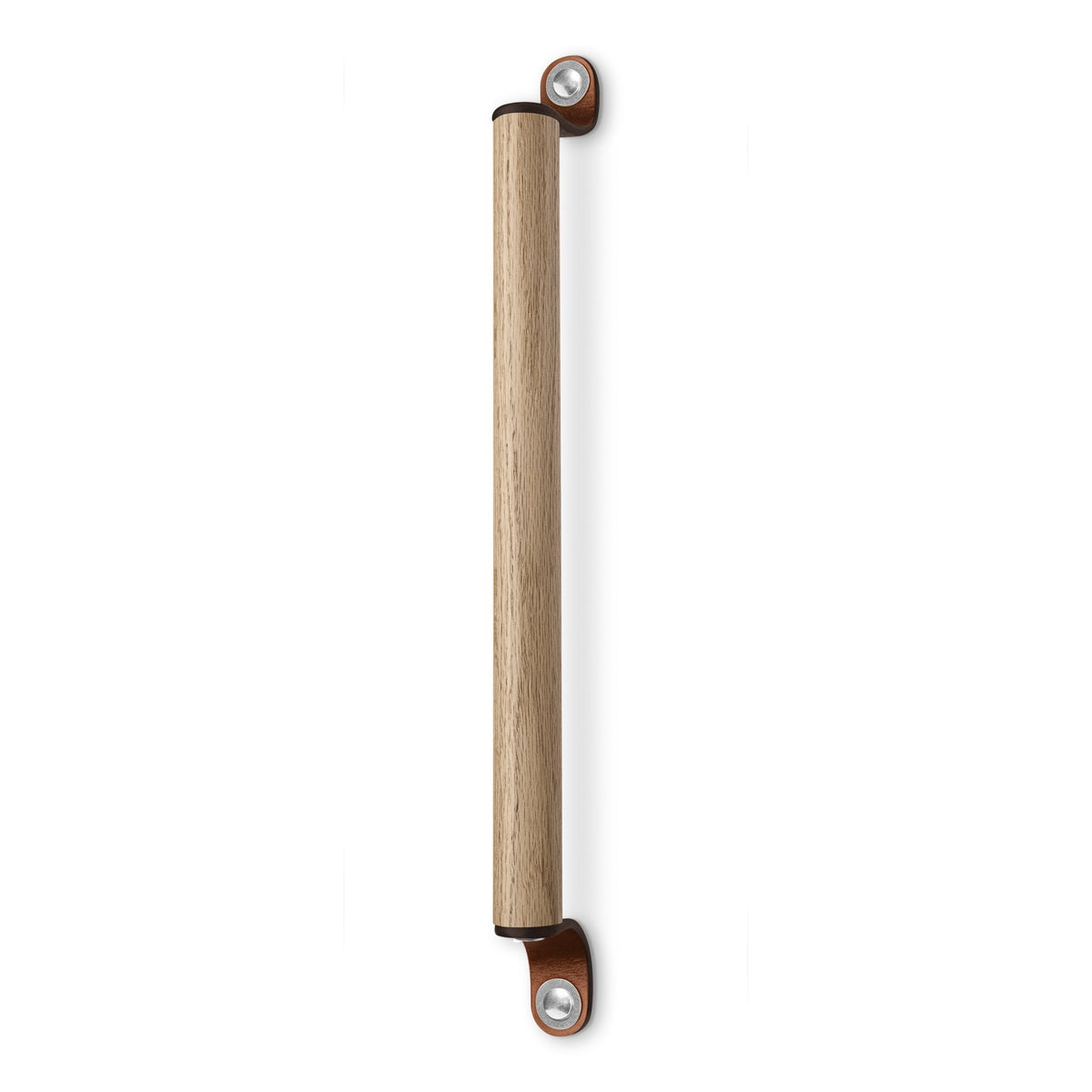 Walnut Studiolo Drawer Pulls Leather and Wood Handle - The Sellwood - 2 Sizes Honey / Nickel / 15.5&quot; Center-to-Center
