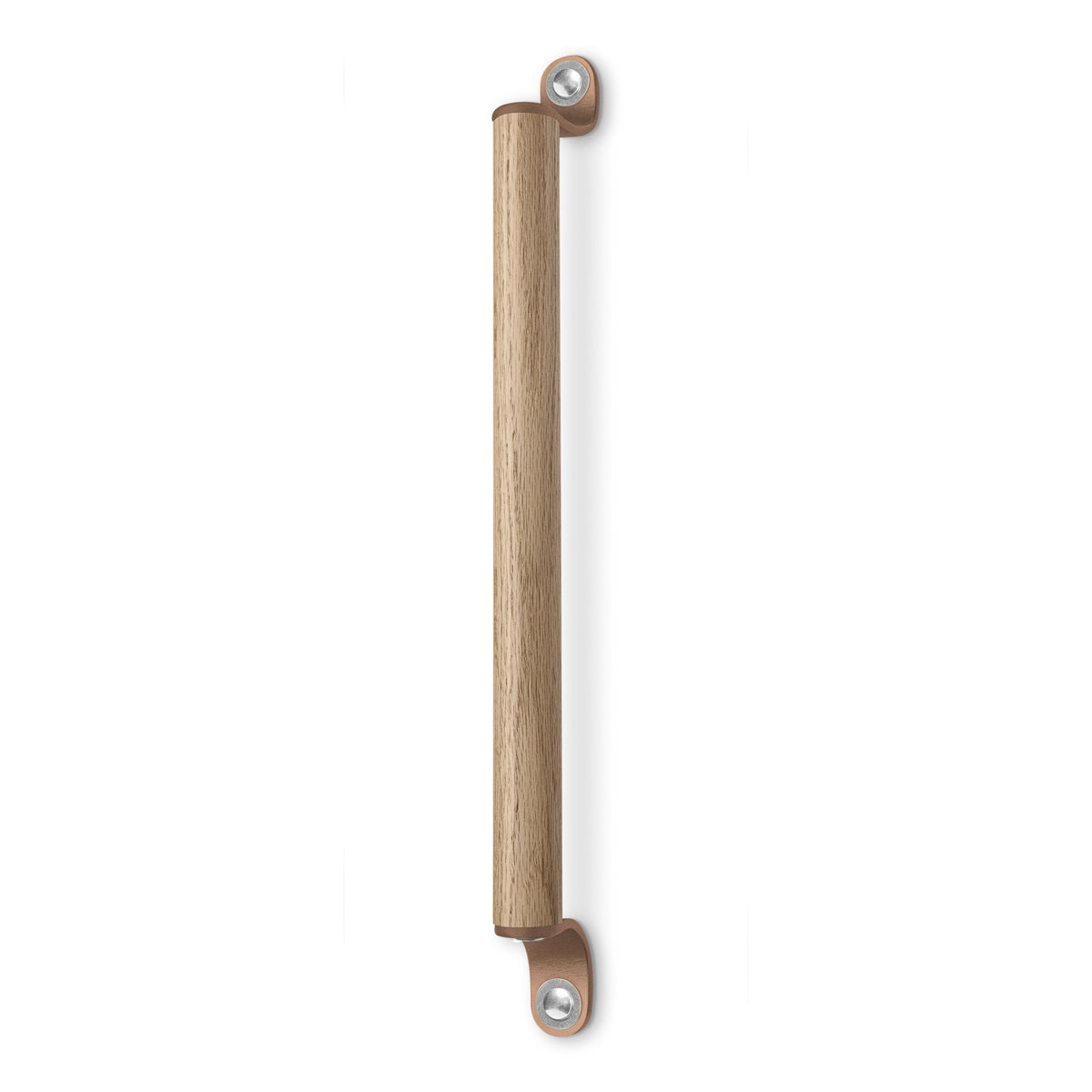 Walnut Studiolo Drawer Pulls Leather and Wood Handle - The Sellwood - 2 Sizes Natural / Nickel / 15.5&quot; Center-to-Center