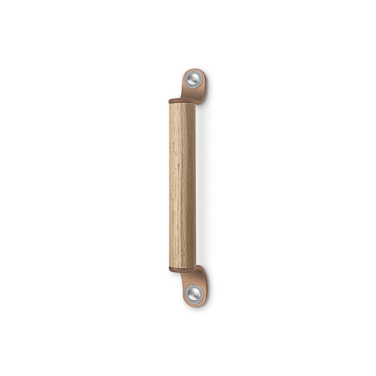 Walnut Studiolo Drawer Pulls Leather and Wood Handle - The Sellwood - 2 Sizes Natural / Nickel / 9.5&quot; Center-to-Center