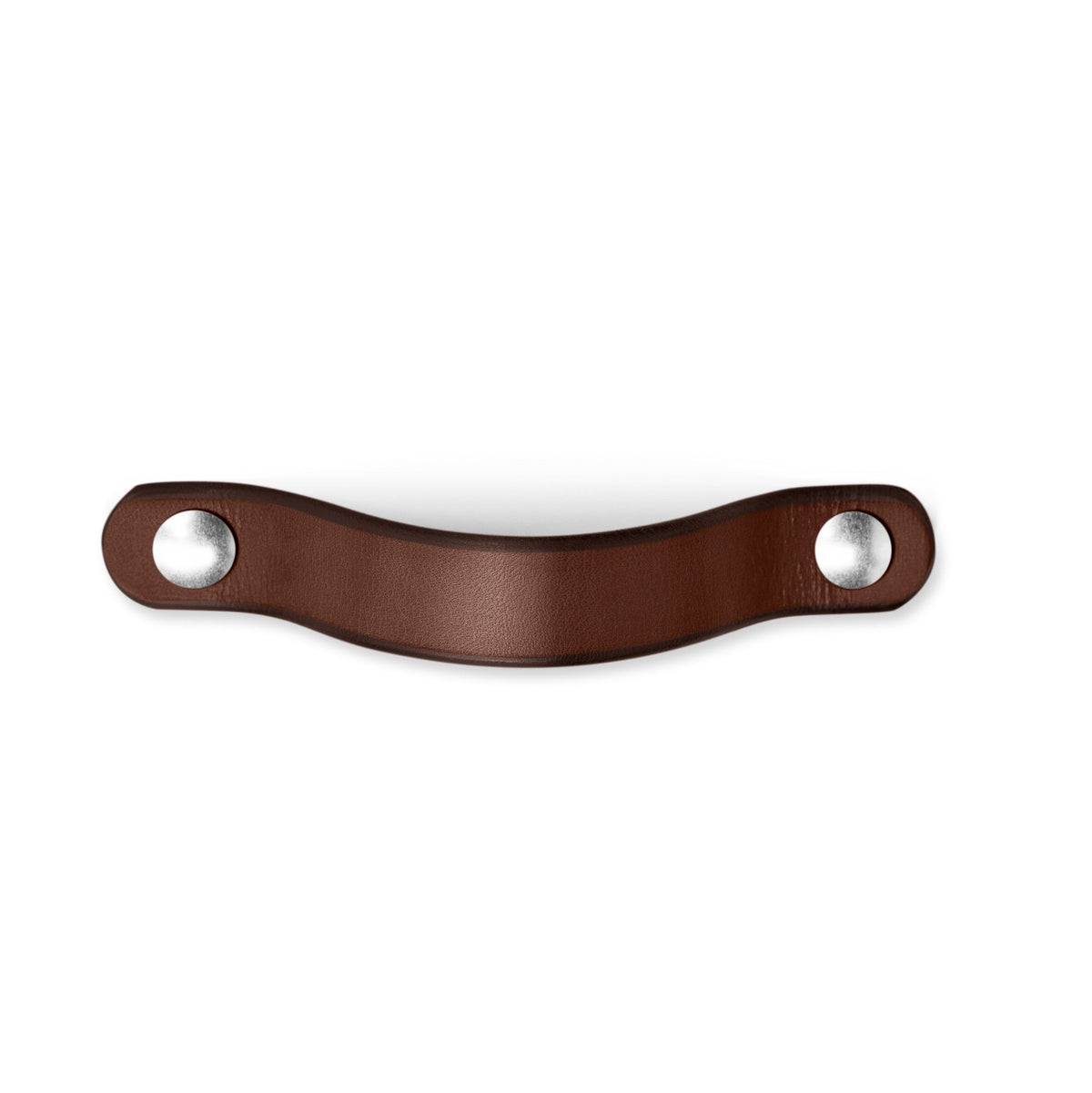 Walnut Studiolo Drawer Pulls Leather Drawer Pull - The Flanders - Dark Brown Leather with Nickel Hardware