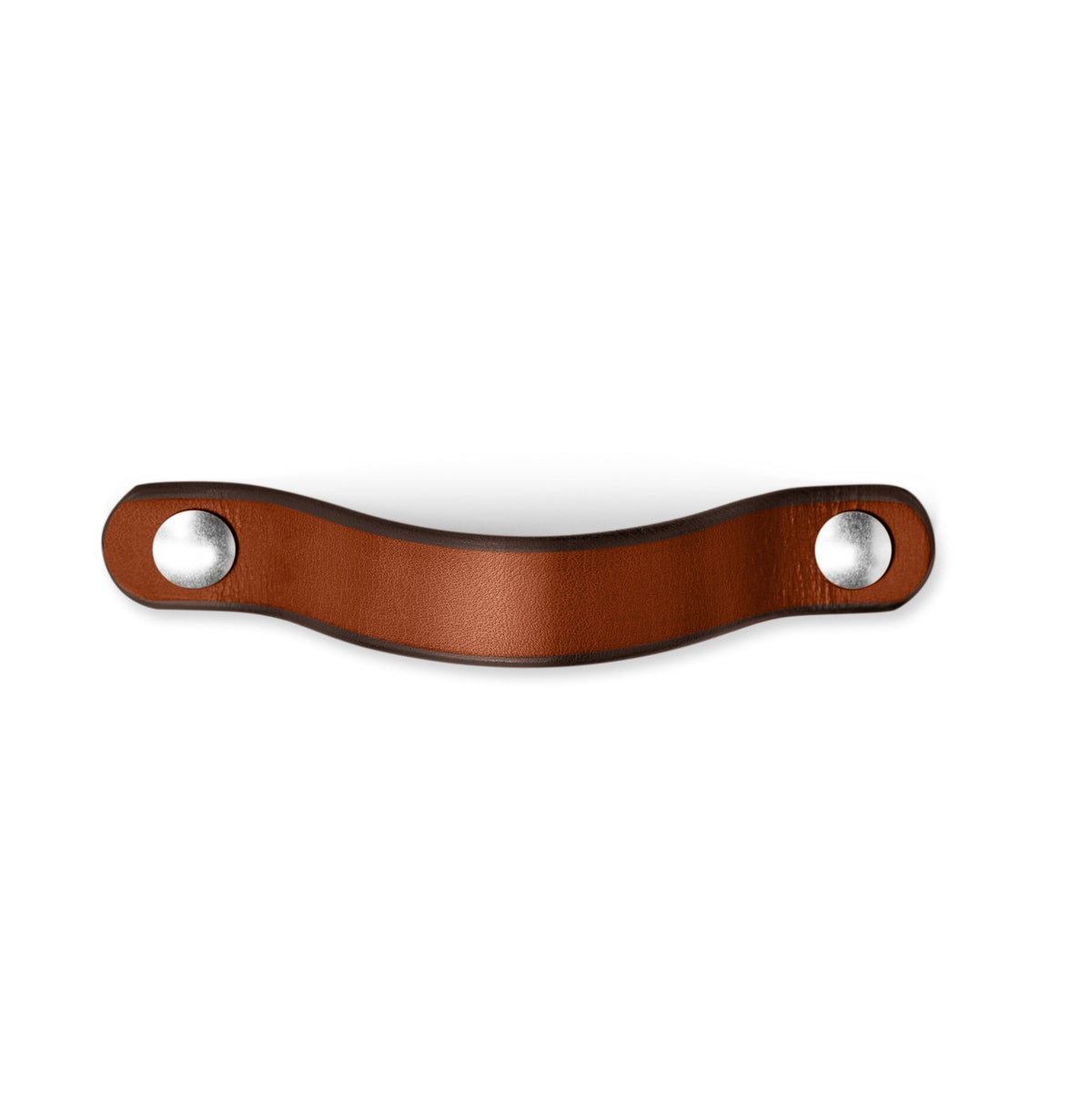 Walnut Studiolo Drawer Pulls Leather Drawer Pull - The Flanders - honey leather with nickel hardware
