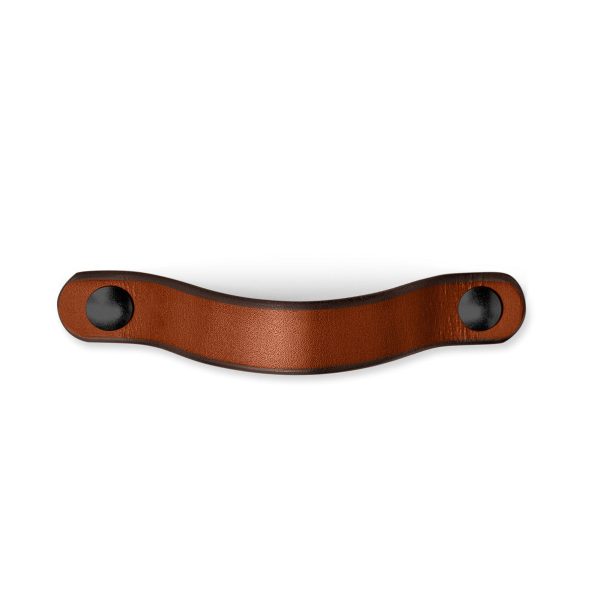 Walnut Studiolo Drawer Pulls Leather Drawer Pull - The Flanders - Honey leather With black hardware