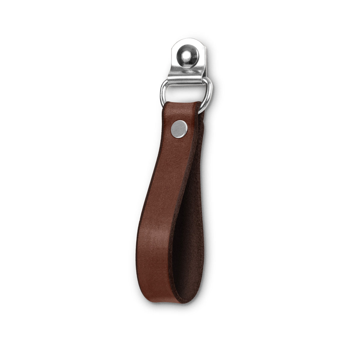 Walnut Studiolo Drawer Pulls Leather Hinged Handle - The Burnside - 2 Sizes Dark Brown / Nickel / Large