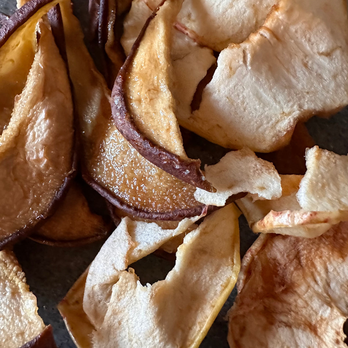 Close-up of dried fruit pieces with a focus on texture and color.