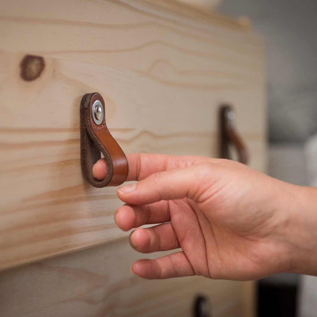 Handcrafted Leather Drawer Pull 
