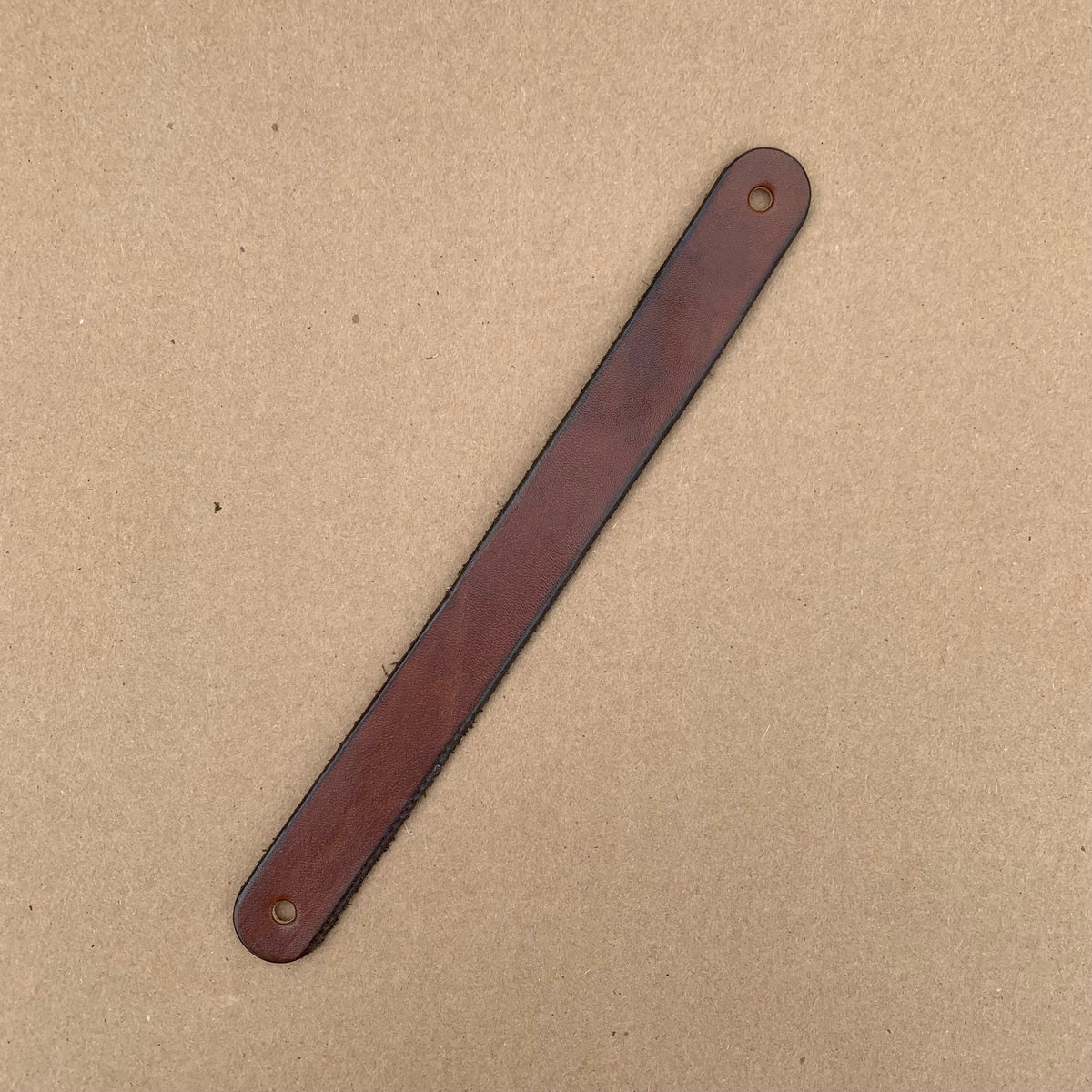 Walnut Studiolo AS-IS AS-IS SALE Leather Drawer Pull - The Hawthorne (Large) Dark Brown / Characterful Leather / Nickel Black or Brass (Please Specify)
