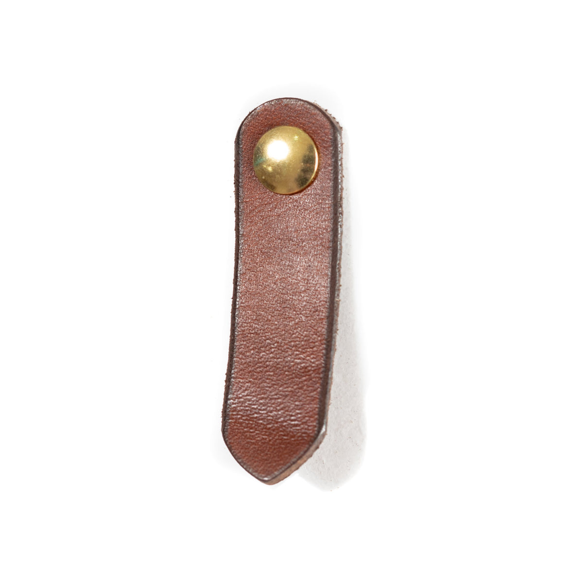Walnut Studiolo AS-IS AS-IS SALE Leather Tab Pull - The St. Johns Dark Brown / Nickel
