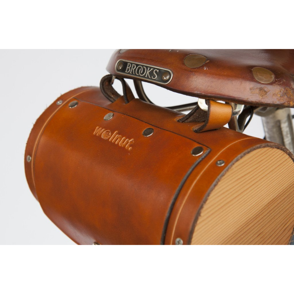 bicycle backpack leather Leather Bicycle Saddle Bag - "The Barrel Bag"