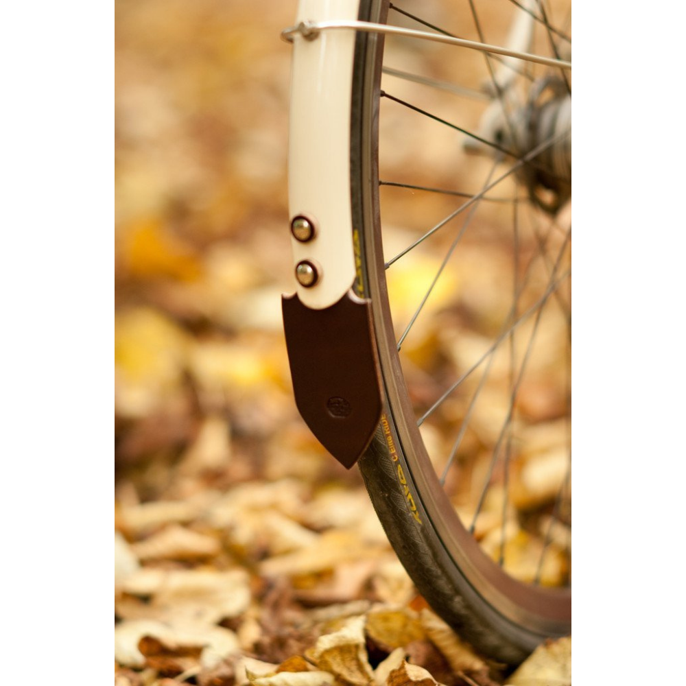 Bicycle Fender Leather Mud Flaps Walnut