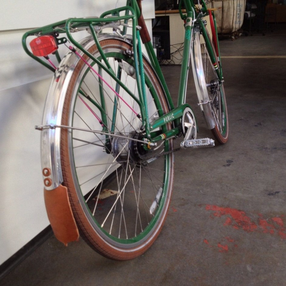 Bicycle Fender Leather Mud Flaps Walnut