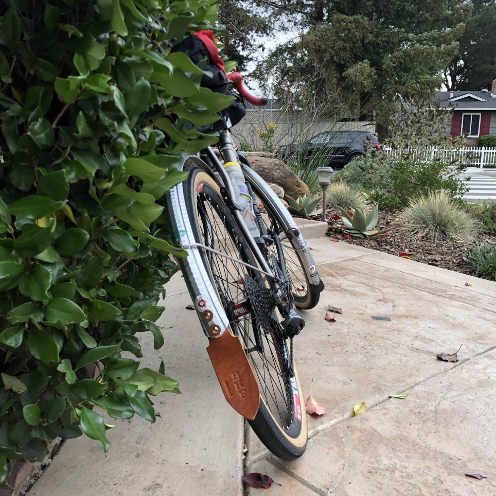 Bicycle Fender Leather Mud Flaps Walnut