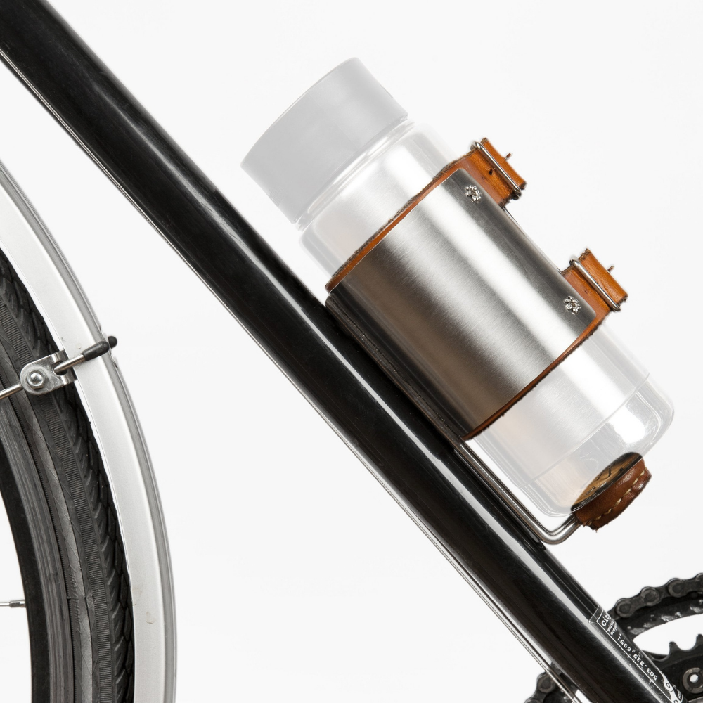 Adjustable Size Bicycle Water Bottle Holder The UpCycle Cage Walnut
