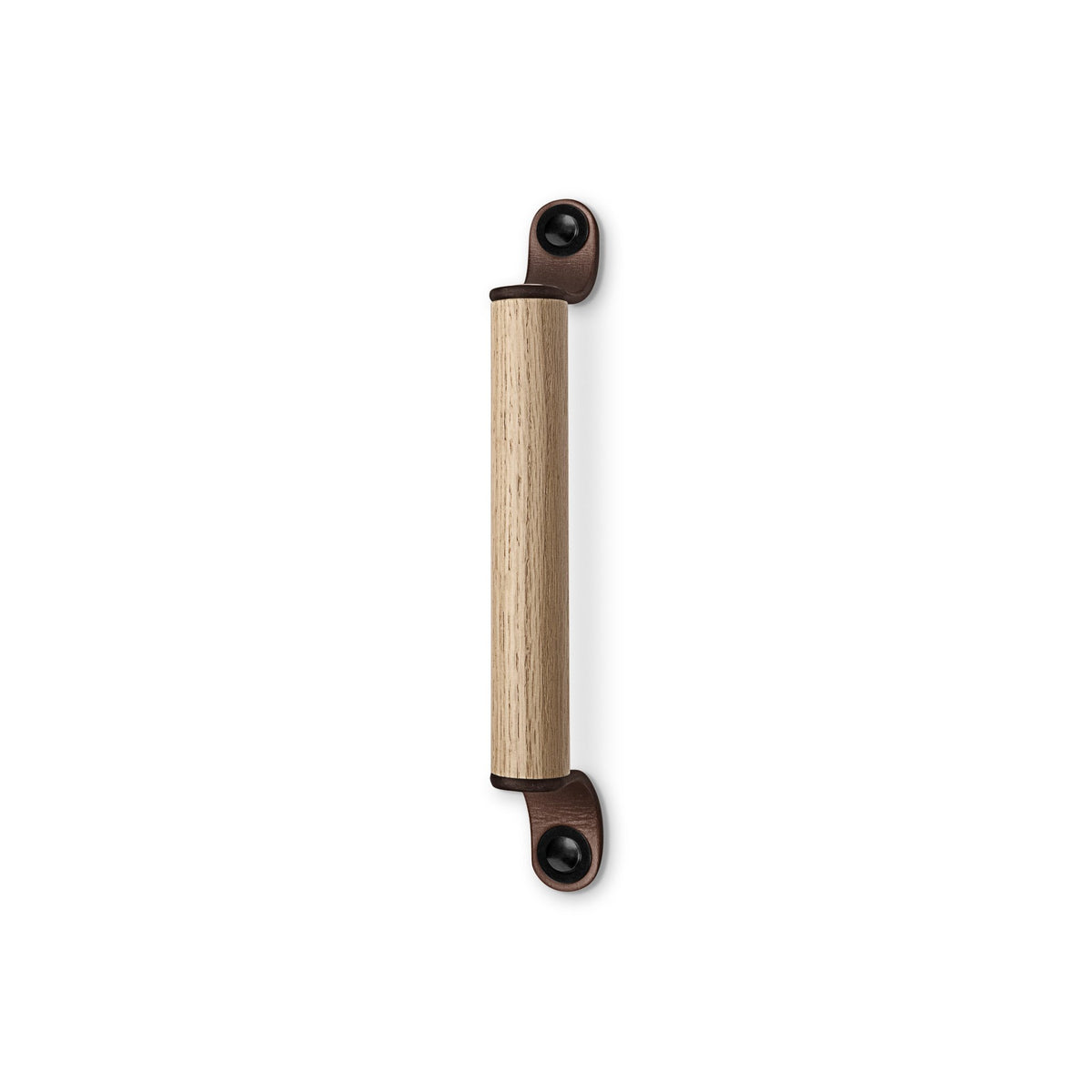 Walnut Studiolo Drawer Pulls Leather and Wood Handle - The Sellwood - 2 Sizes Dark Brown / Black / 9.5&quot; Center-to-Center