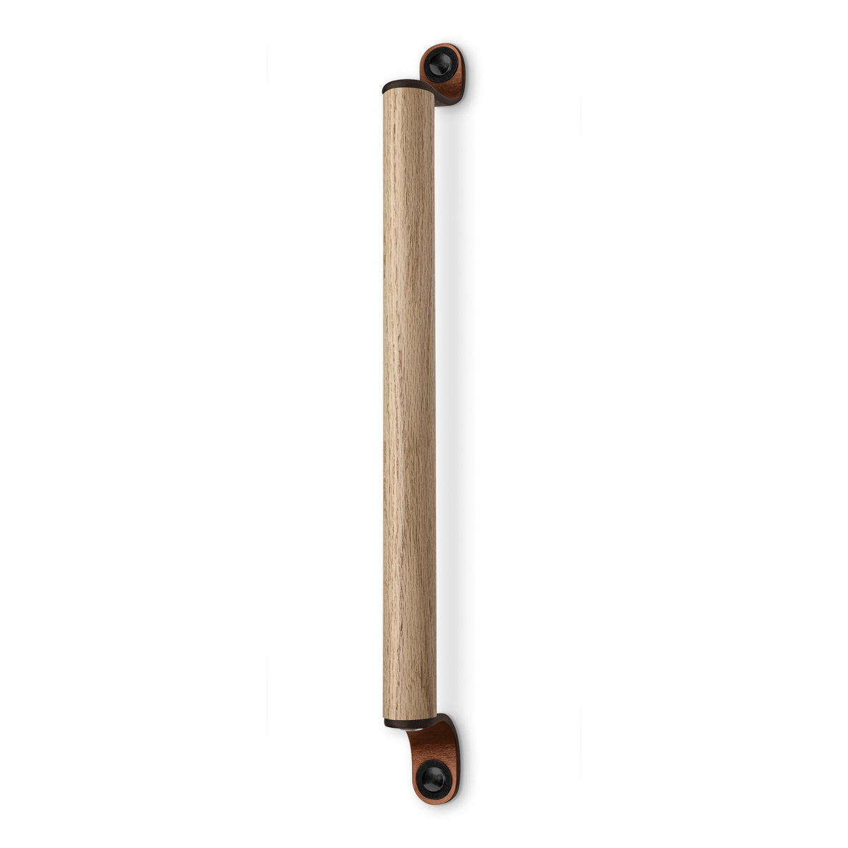 Walnut Studiolo Drawer Pulls Leather and Wood Handle - The Sellwood - 2 Sizes Honey / Black / 15.5&quot; Center-to-Center