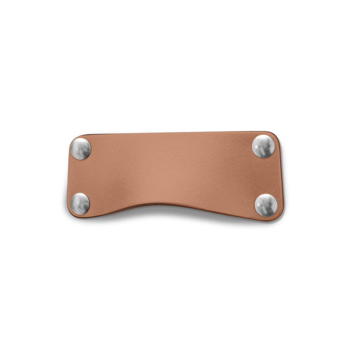 Walnut Studiolo Drawer Pulls Leather Bin Pull - The Morrison variant natural leather (camel) with nickel hardware