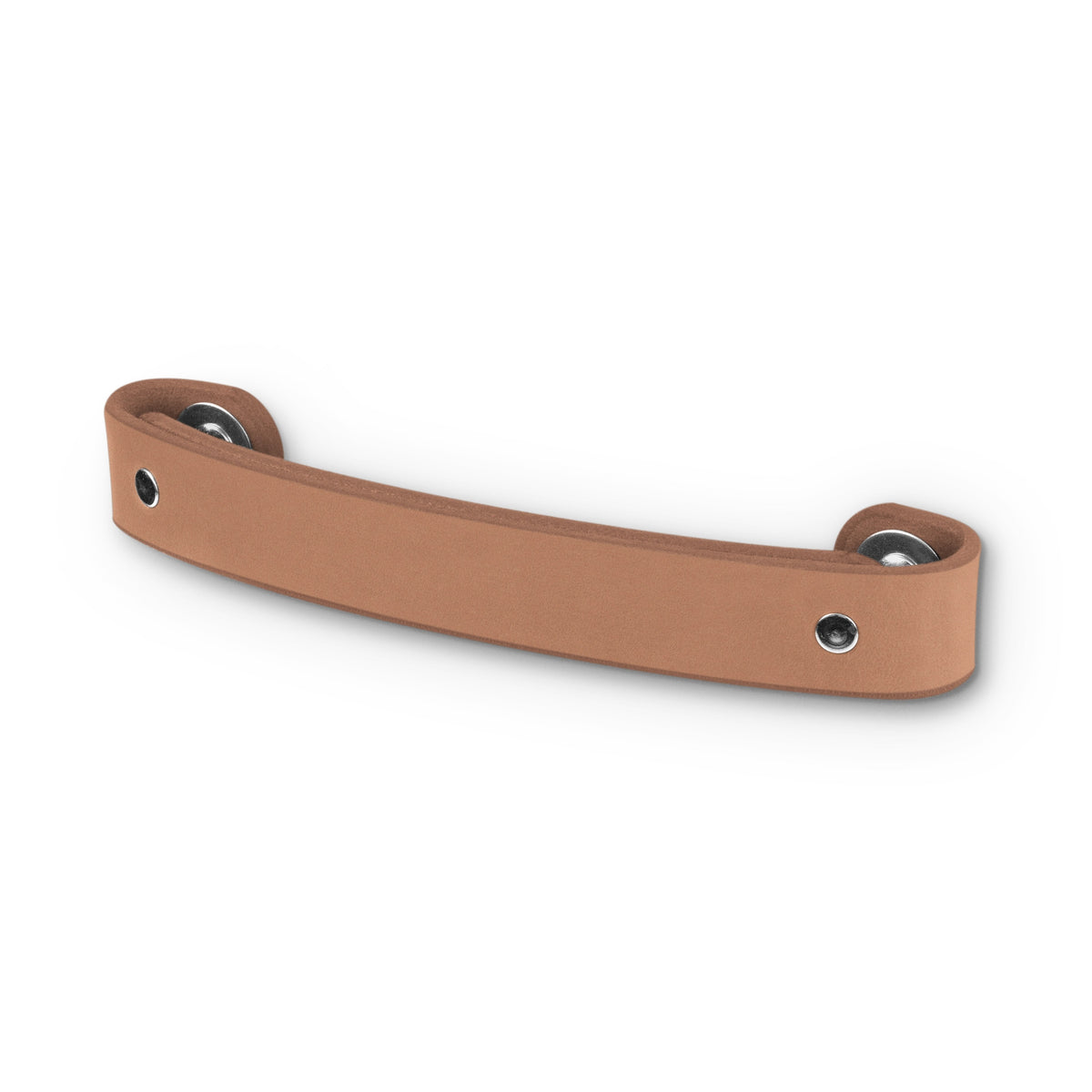 Walnut Studiolo Drawer Pulls Leather Handle - The Tilikum - 3 Sizes Natural / Nickel / 6&quot; Center-to-Center