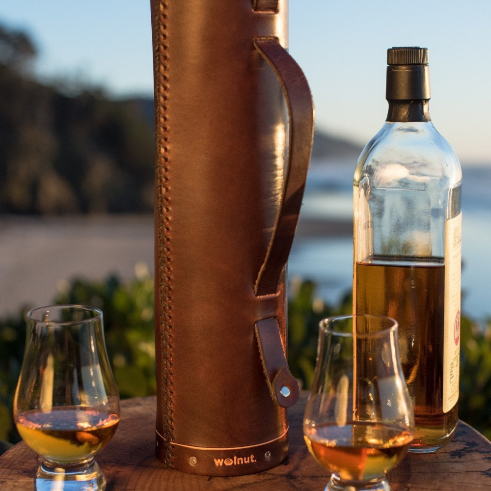 Deluxe Leather Whisky Travel Kit
