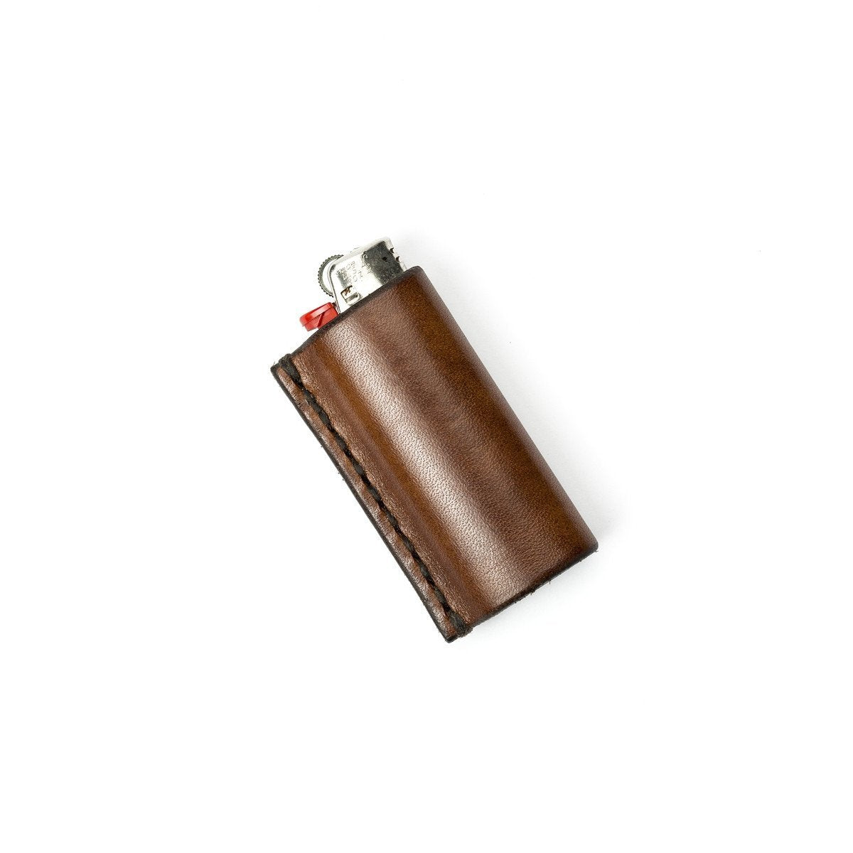 Leather Lighter Case - Handstitched Leather Sleeve for Bic Lighters