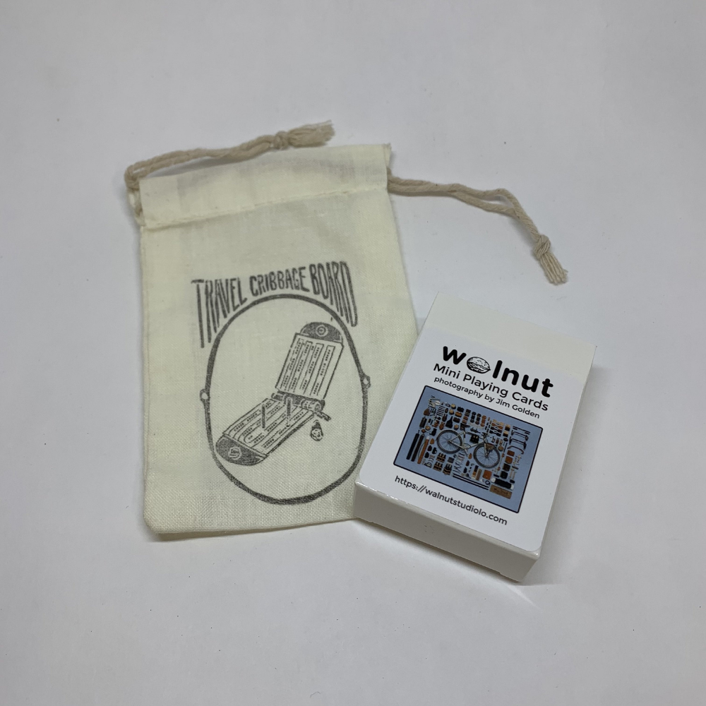 Walnut Studiolo Parts Travel Cribbage Gift Set (Cards &amp; Bag Only) Ultralight Gift Set